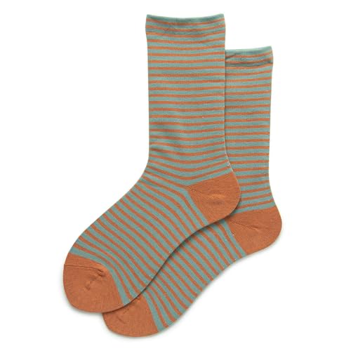 5 pairs - autumn and winter French plain striped socks, cotton student minimalist mid-tube socks2