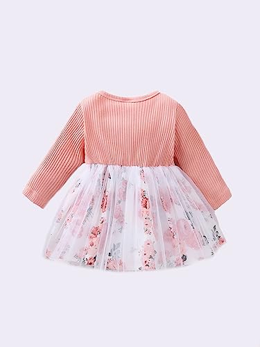 Image of Baby Girl Toddler Dress Full Sleeve Infant Casual Ruffle Print Clothing Dress| Festive /Wedding Dress| Birthday Fancy Dress | Girls Frock Dress|Net Fit and Flare Knee-Length Frock Dress