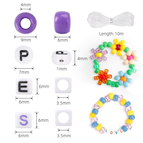 Quefe 3960Pcs Pony Beads For Friendship Bracelet Making Kit 48 Colors Kandi Beads Set thumb #1