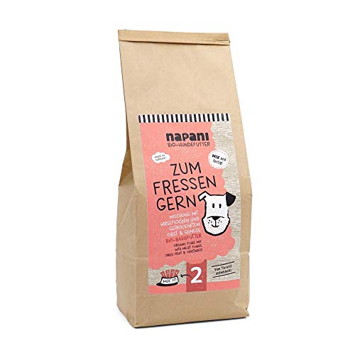 napani Zum Fressen Gern - Bio-Basisfutter für Hunde mit Hirseflocken, Karotten, Birnen, Spinat & Kokos, glutenfrei & ohne Zusatzstoffe, 1 x 1kg