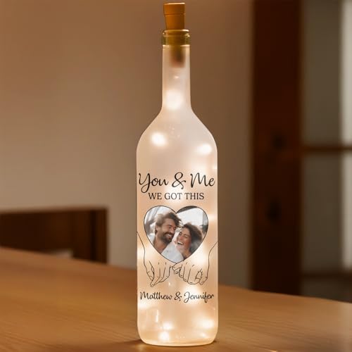 Image of Pawfect House Couple Bottle Lamp, You and Me We Got This Personalized Photo Table Lamps, Anniversary Housewarming Gifts for Couple, Mothers Day Birthday Gifts for Women Wife, Mr and Mrs Gift