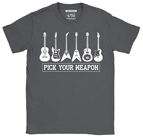 6TN Homme T-Shirt drôle de Guitare Choisissez Votre Arme Guitare t-Shirts Cadeaux de Guitare Cover