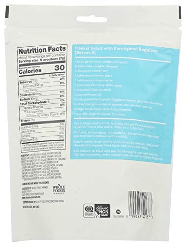 Image of 365 by Whole Foods Market, Organic Caesar Croutons, 4.5 Ounce (Pack of 2)
