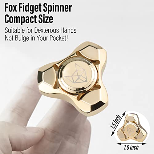 Image of FREELOVE Premium Metal Fidget Spinner for Adults, Stainless Steel Heavy Silent Spinner with Precision Bearing, Small Office Desk Toy & EDC for Stress Relief Focus ADHD, Gold