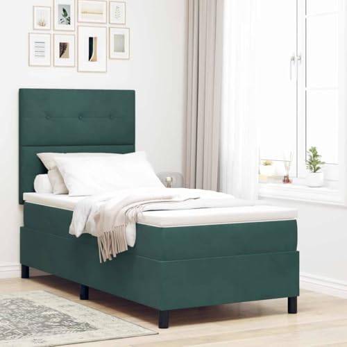 Genérico Cama Tipo Box Spring Verde Oscuro 90 x 200 cm Tercio,Mobiliario,Camas y Accesorios,Camas y somieres,Verde,3339809