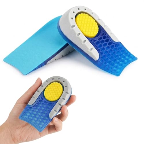 1 par de almohadillas de gel para zapatos con talón elevador para el dolor de talón y fascitis plantar, corrector de postura y compensación de la longitud de las piernas, amortiguadores para hombres y