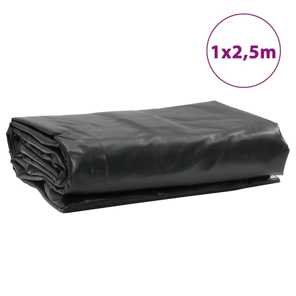 Abdeckplane Schwarz Canvas mit PVC-Beschichtung 1 x 2,5 m 650 g/m² wetterfest reißfest UV-beständig mit Ösen für Garten Möbel Auto Boot Camping Schutz