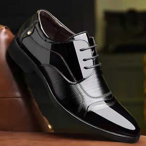 Men's Shiny Patent Leather Dress Shoes Men's Slip-On Leather Oxford Shoes Formal Business Casual Oxford Trendy Upper Tuxedo Shoes for Men PU Fashion Dress Sneakers Business3