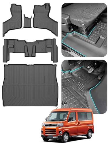 100%フィット ダイハツ新型アトレー適合 フロアマット フルセット【専用設計:Daihatsu S7系 5点セット】3Dカッティング技術 立体カーマットS700V S710V 車種専用設計 5分簡単取り付け PET素材 高い耐久性 丸洗いOK 防水 耐汚