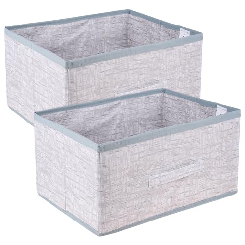 Kuber Industries Drawer Storage Box | Storage Bin for Clothes | Wardrobe Organizer for Books | Closet Box with Handle | Non-Woven Storage Box | Jute Printed Storage Box | Pack of 2 | Gray (B0CPFKJD3D) Amazon Price History, Amazon Price Tracker