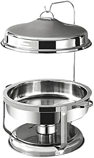 9L Round Stainless Steel Chafing Dish, Full Size Chafer Buffet Servers and Food Warmers with Food Pan, Fuel Holders & Lid for Party Catering