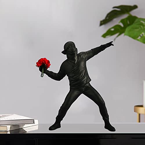gazechimp Estátuas de atirador de flores de resina Esculturas de tema anti- Acessórios de decoração