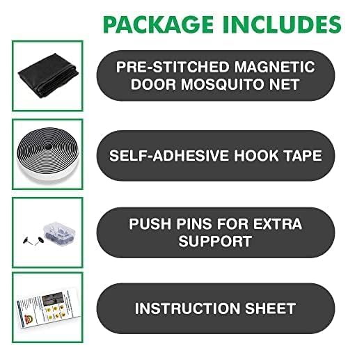 Image of Polyester Magnetic Mosquito Net for All Door Types & Sizes, Auto-Closing Insect Screen /Curtain to Keep Mosquito Out-100 * 210 (Polyester Mosquito Net-W)