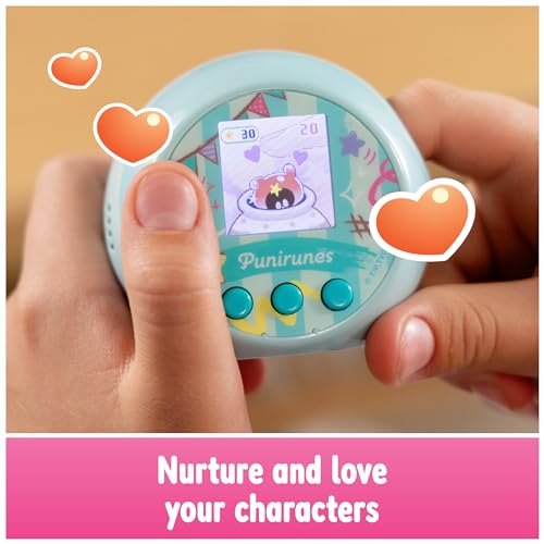 Punirunes, Interactive Digital Toy with 55 Squishy Characters Inside, Reacts to Touch, Color Display, Kids Toys for Ages 5 and up