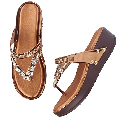 XE Looks Copper Attractive Sandals For Women, Fancy Footwear For Women & Girls Footwear, 9 UK (B0B4WHXX4D) Amazon Price History, Amazon Price Tracker