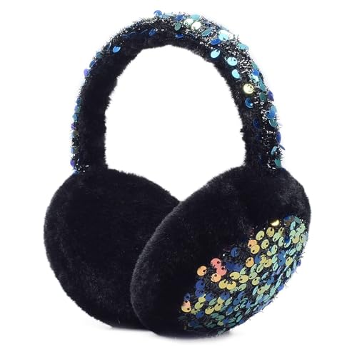 Cute Ear Earmuff Girls Sequin Ear Muff Furry Plush Ear Warmer Outdoor Winter Ear Cover Cold Weather Ear Protector