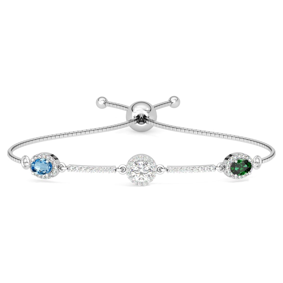 Clara 925 Pure Silver solitaire Hand Bracelet | Adjustable, Anti Tarnish, Swiss Zirconia | Gift for Women and Girls (B0CC2B7XGH) Amazon Price History, Amazon Price Tracker