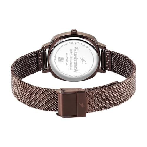 Image of Fastrack Stunners XI with Quartz Analog Brown Dial Brown Stainless Steel Strap Watch for Women - 68065QM01