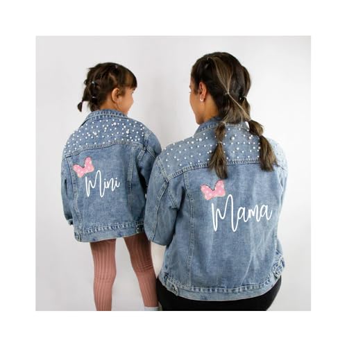 Blue Pearl Denim Jacket for Little Girls, Personalized Name Kid's Jean Jacket, Custom Jean Jacket, Personalized Blue Pearl Denim Jacket Gifts2