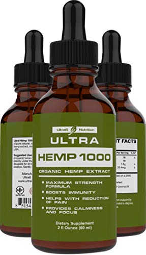 100% Pure Hemp Oil for Anxiety Relief (1000mg Hemp). Best Selling Hemp Extract Helps with Anxiety Relief, Stress Relief, and Joint Discomfort.
