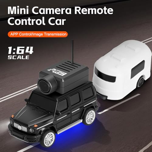 Image of WLtoys Mini RC Car, 1:64 Scale FPV RC Drift Car with 720P HD Camera, 2.4GHz Transmitter, WiFi App Control with Gyro Mini Racing Toys for Teens and Adults (Black)