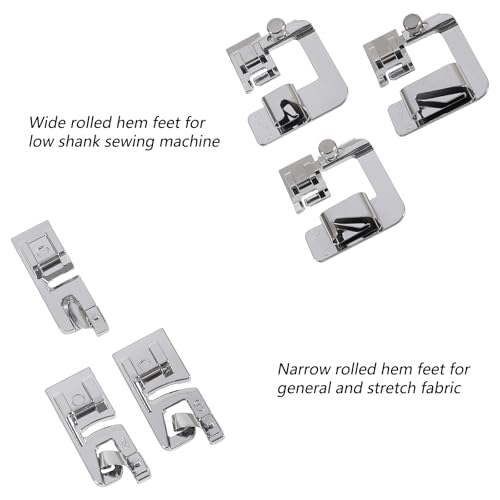 Set de 6 Pies Dobladillo Enrollado para Máquina de Coser miniatura 6