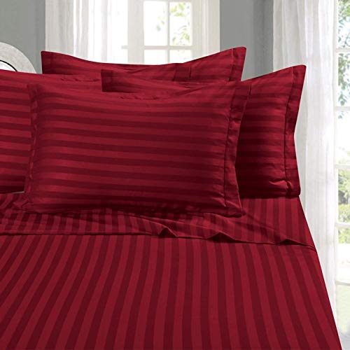 Image of YRM Bedding's Premium Collection Egyptian Cotton 600-TC 3-Piece Bedsheet {Bedsheet (108x110) + 2-Pillow(18x28)}, Super King Size, Black Stripe