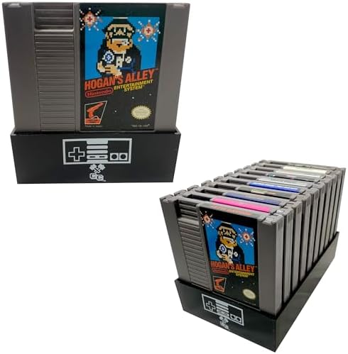 Black, NES Compatible Cartridge Holder, NES Game Tray, Holds 10 Games, Clutter Reducing, Retro Video Game Collection, Works with Nintendo Entertainment System NTSC and PAL Cartridges