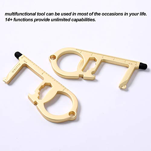 4 PCS 14-in-1 Keychain Knife,Pocket Multitool,Bottle Opener,Key Knife,Non-Contact Door Opener,Box Cutter,Multi Wrench Tool,Suitable For Hands-free Door Opening,Box Opening,Cash Machine,Daily Life Use - Thumbnail 3
