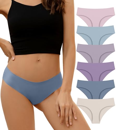 Image of DEANGELMON Seamless Underwear for Women No Show Bikini Panties Comfortable Stretch Invisible Ladies Hipster Briefs