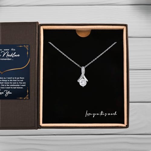 Love You This Much Promise 14k White Gold Necklace | Romantic Birthday Gift | Promise Necklace | Best for Girlfriend3