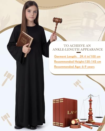 Disfraz Toulite Judge para niños, túnica negra unisex miniatura 2