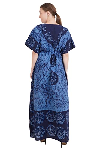 Image of Onekbhalo Women's Cotton Floral Kaftan Nighty Maxi Gown (OK Free Size)