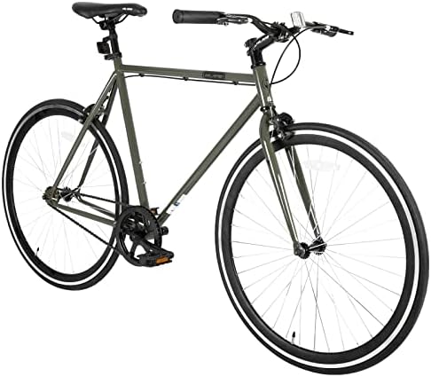 Hiland Road Bike, Single Speed Fixed Gear Bike with 700C Wheels, Commuter Bikes for Mens Womens