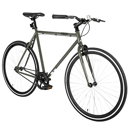 Hiland Road Bike, Single Speed Fixed Gear Bike with 700C Wheels, Commuter Bikes for Mens Womens