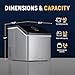 Newair Silver Countertop Ice Maker Machine, Compact Automatic Ice Maker, Cubes Ready in Under 15 Minutes, Portable Ice Cube Maker, Perfect for Home/Kitchen/Office/Bar