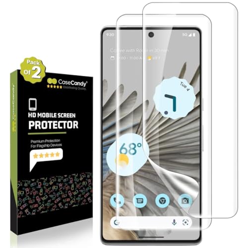 Image of Casecandy - (Pack 2 Screen Protector Guard for Pixel 7 Pro | Curved Anti Scratch Screen Guard for Pixel 7 Pro - Fingerprint Working /Bubble Free - HD