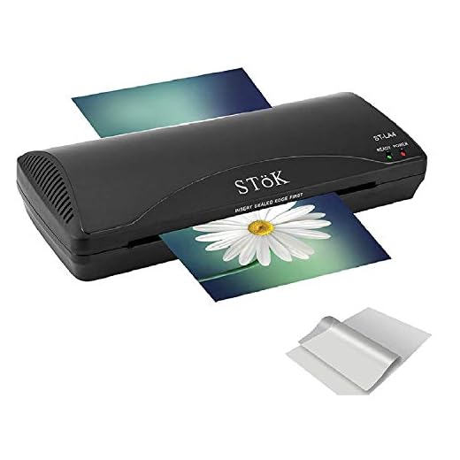 SToK ST-LA4 Lamination Machine Laminator with Jam Release Button | Supports Hot & Cold Lamination| with 5 Free Lamination Pouches