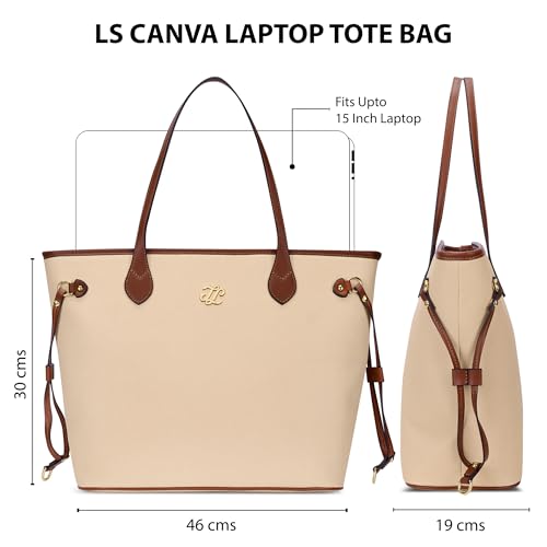 Image of Lavie Signature Women's Canva 15 Inch Laptop Tote Handbag | Tote Bag for Work | Ladies purse | Stylish Shoulder Bag | Gift for Women