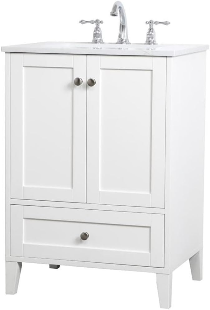 24 Inch Single Bathroom Vanity in White, 714621