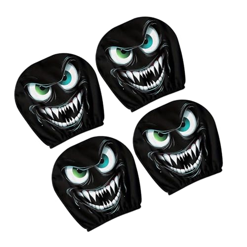 jebyltd Protectores De Reposacabezas Asiento Evil Eyes Fundas Reposacabezas Poliéster Lavables A Máquina para Decoración Interiores Y Defensa Funda Almohada Dibujos