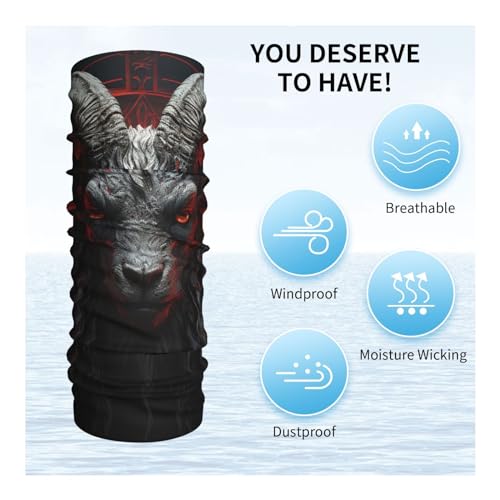Balaclava Satanica Demonio Cabra Rojo Oscuro para Mujeres y Hombres, Pañuelo de Cuello con Cubreboca para Motocicleta, Ciclismo, Esquí, Fiesta, Talla 20x10 Pulgadas miniatura 5