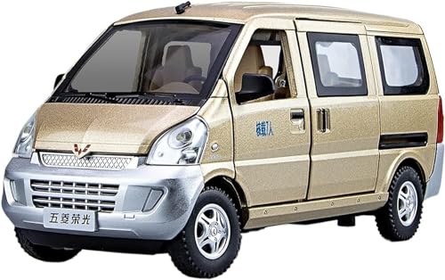Image of 1:24 Wuling Rongguang Van Alloy Car Model Diecast Metal Toy Vehicles Model Sound And Light (Color As Per Available), Beige