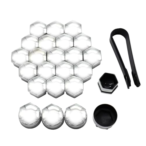 Pernos de rueda brillantes con cubiertas de tornillos de buje cromadas 3