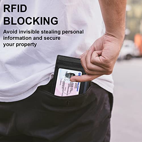 ALLEN-MATE-Leather-Card-Holder-Slim-Wallet-RFID-Blocking-Minimalist-Wallet-Credit-Card-Holder-Holds-up-to-7-Cards-and-Bank-Notes-with-Gift-Box