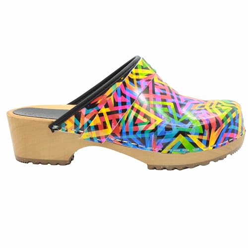 Image of Bjork Maja Wood Open Back Leather Clogs