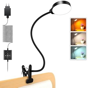 Glocusent 5W Leselampe, 36 LED Leselampe Bett, augenschonende Klemmleuchte, 3 Farb- und 5 Helligkeitsstufen, ansteckbare mit Schwanenhals,CRI 90, perfekte Bettlampe mit USB-Ladegerät