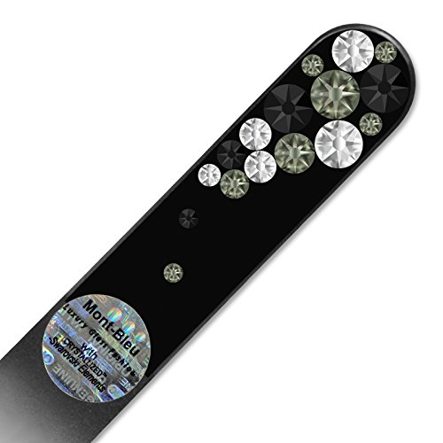Lime per unghie in vetro decorato a mano con Swarovski Elements | Vetro di Boemia temperato originale, garanzia a vita, in custodia di velluto nero
