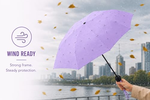 Image of Owme UV Umbrella for Women, Mini Folding Portable 2-Fold Umbrellas | Manually Open & Close for Rain and Sun Protection, Anti-Slip Handle | Windproof Umbrlla | Chata for Rain for Men -