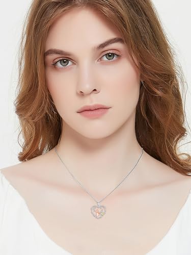 Dorunmo Alice In Pendant Necklace Sterling Silver Tree of Life Wonderland Cat Necklace Birthday Christmas Alice Jewelry Gifts for Women4